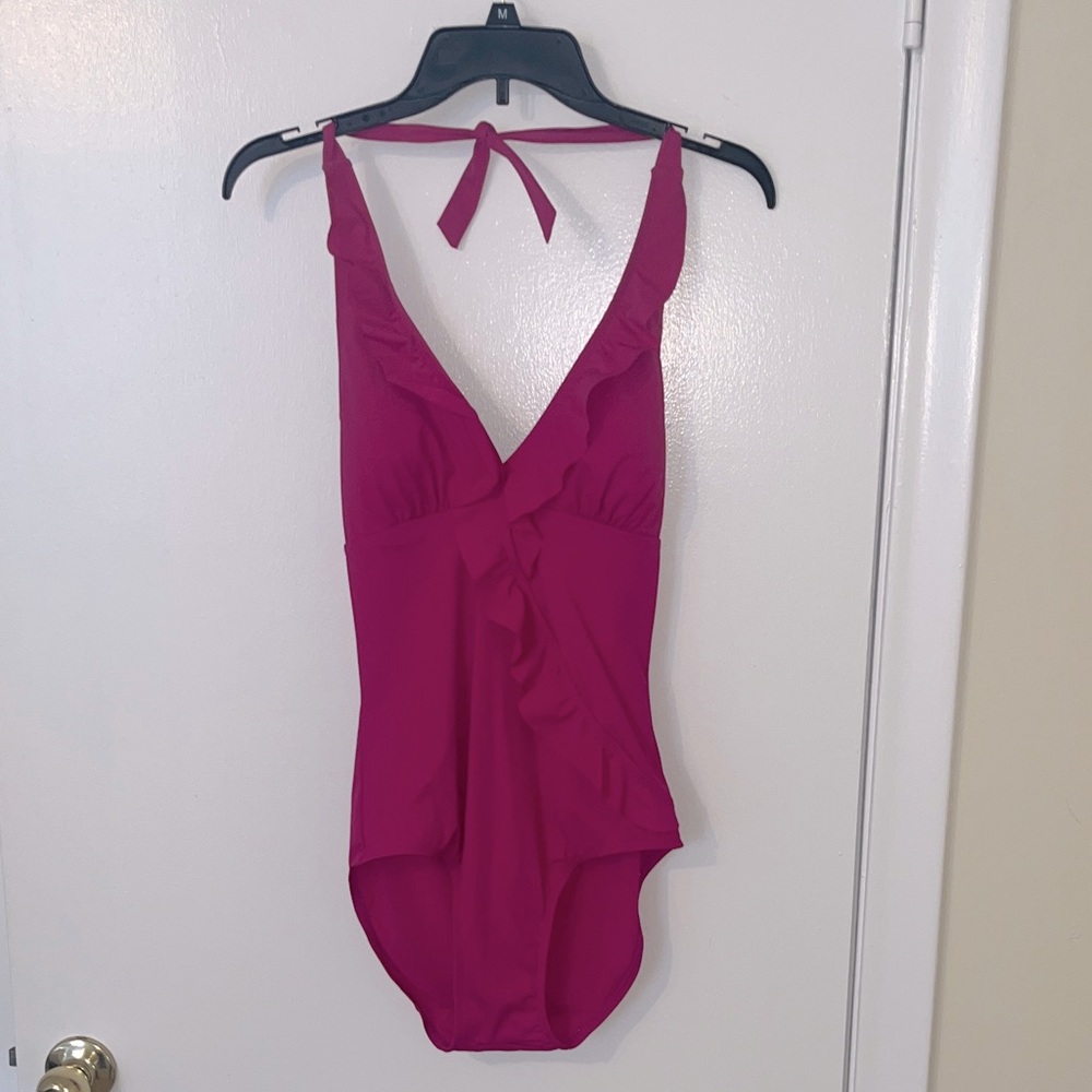 SPANX Love Your Assets by Sara Blakely Medium Fuchsia Pink One-Piece Swimsuit
